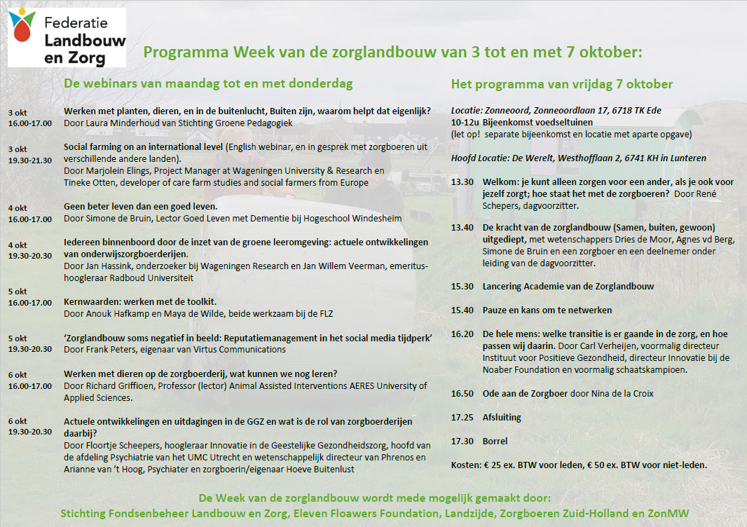 programma week van de zorglandbouw